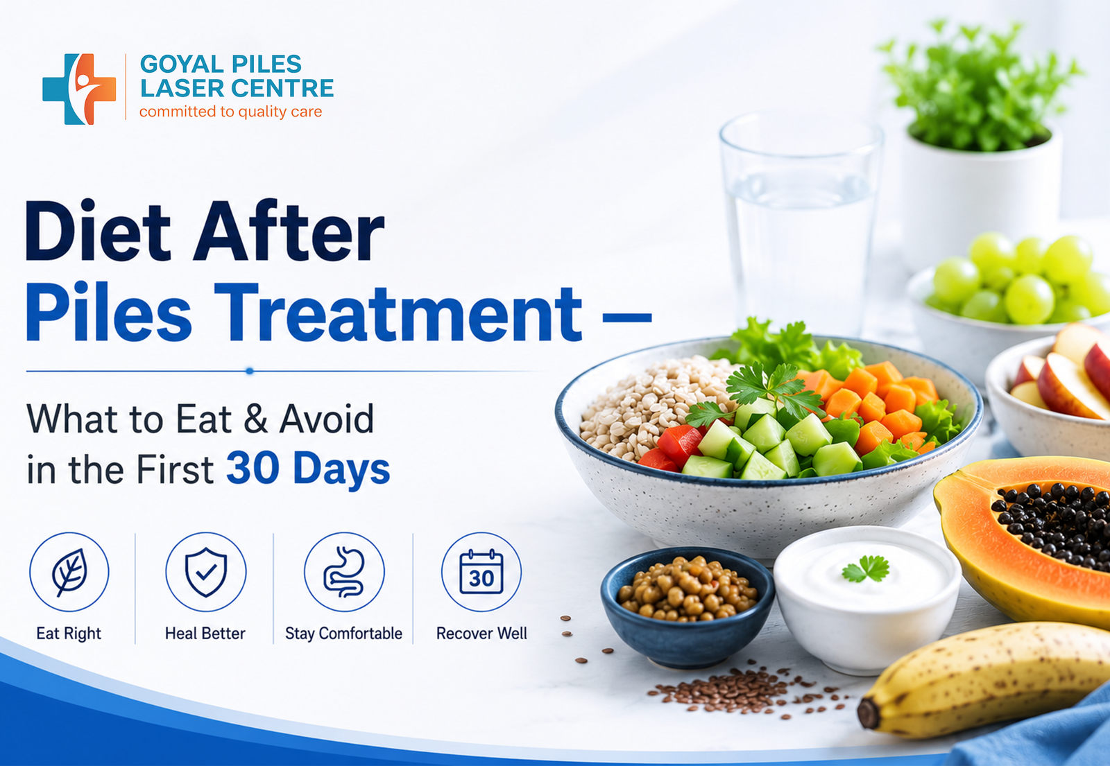 Indian diet guide after piles treatment - foods to eat and avoid for recovery.